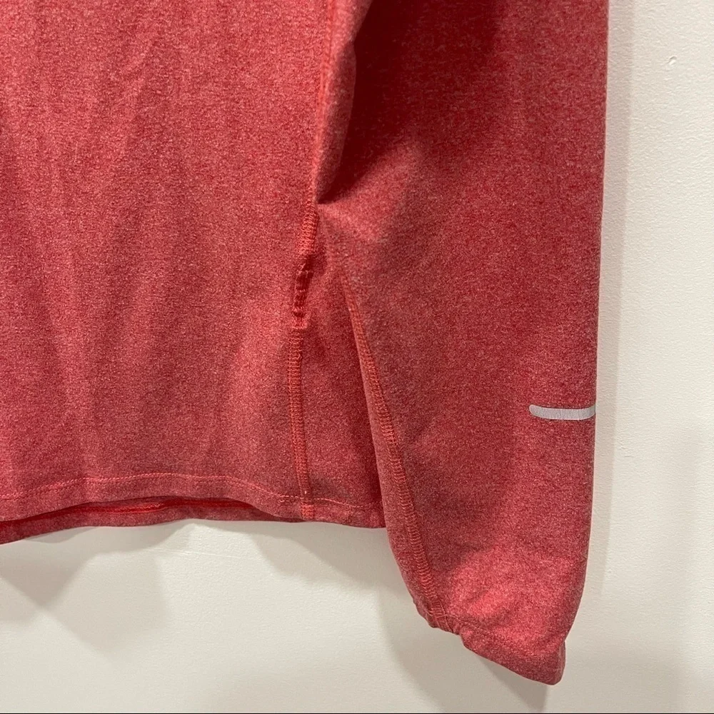 Nike Dri-Fit Long Sleeve Orange Half-Zip Mock Neck Pullover Medium